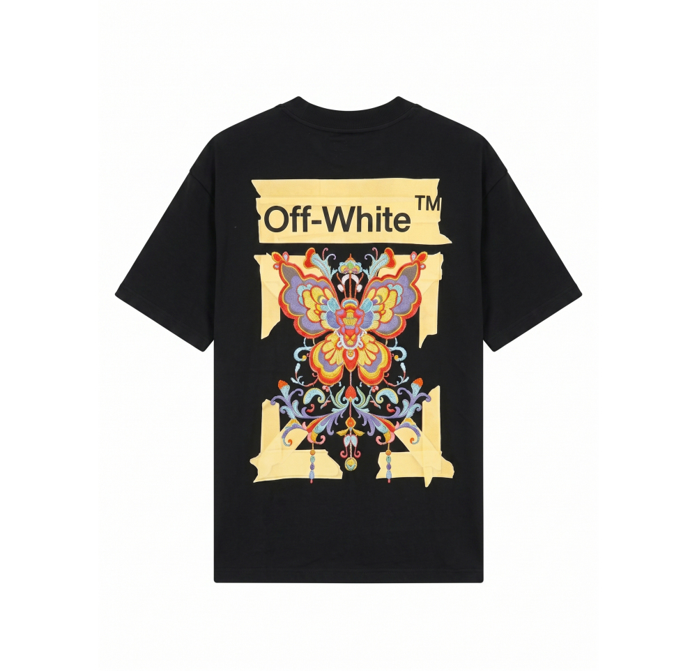 OFF-WHITE UV-Reactive Embroidered Back Print T-Shirt