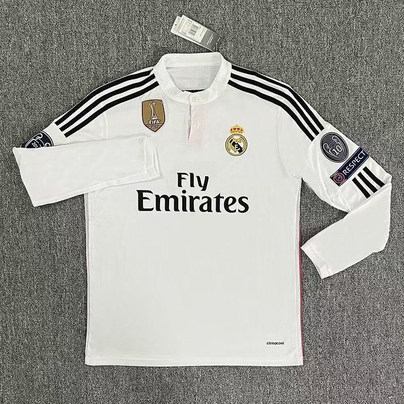 Real Madrid 2014-2015 season home jersey long sleeves No. 7 Ronaldo printed with the Champions League badge
