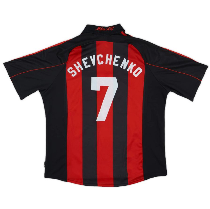 AC Milan 2000-2002 season home jersey No. 7 Shevchenko
