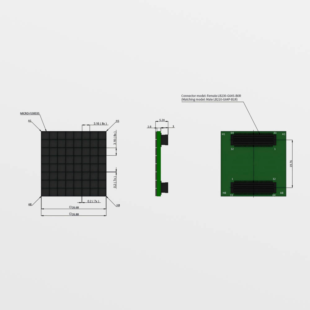 J30035 8×8 SiPM square array