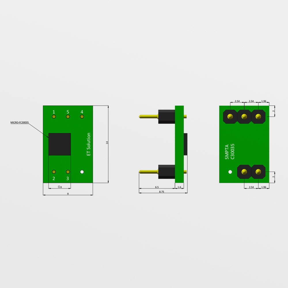 SiPM single pixel test board；C30035 no opamp SiPM single pixel pin test board