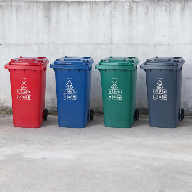 Outdoor Trash Can Cleaning Products Foot-control Pedal 100L 120L 240L Plastic Waste Bin