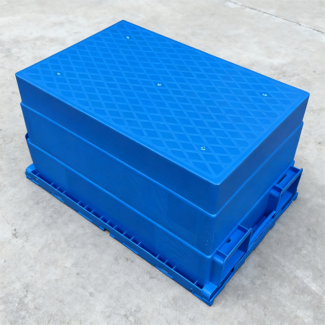 Stackable and Nestable Heavy Duty Plastic Box Attached Lid Tote