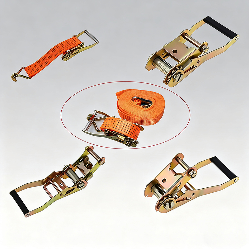 Heavy Duty Ratchet Tie Down Strap Ratchet Lahing Belt with Wire Hooks