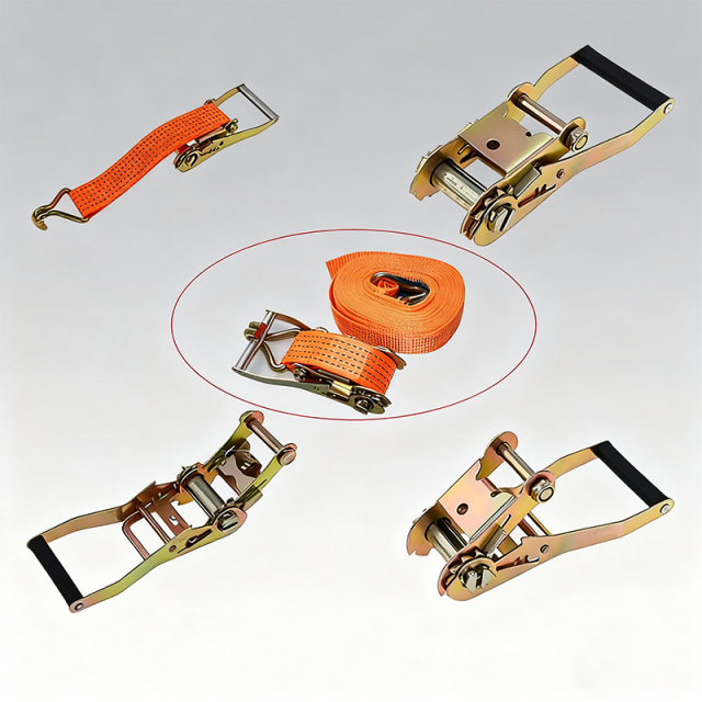Heavy Duty Ratchet Tie Down Strap Ratchet Lahing Belt with Wire Hooks