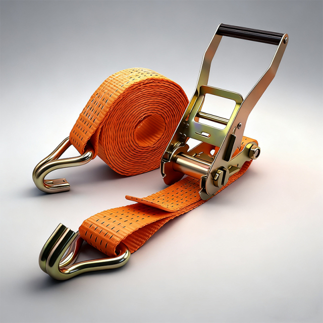 Heavy Duty Ratchet Tie Down Strap Ratchet Lahing Belt with Wire Hooks