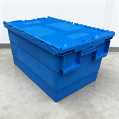 Heavy Duty Nestable and Stackable Plastic Attached Lid Storage Box