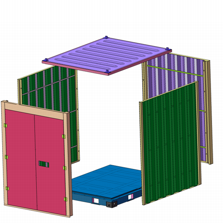 SmartBox Steel Flat Pack Storage Unit – Portable Self-Storage Container with Double Doors, Bars & Easy Assembly