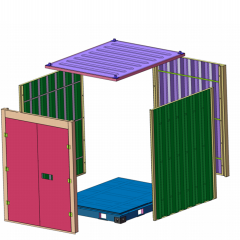 SmartBox Heavy Duty Portable Storage Container – Flat Pack Steel Moving Unit with Double Doors & Secure Bars