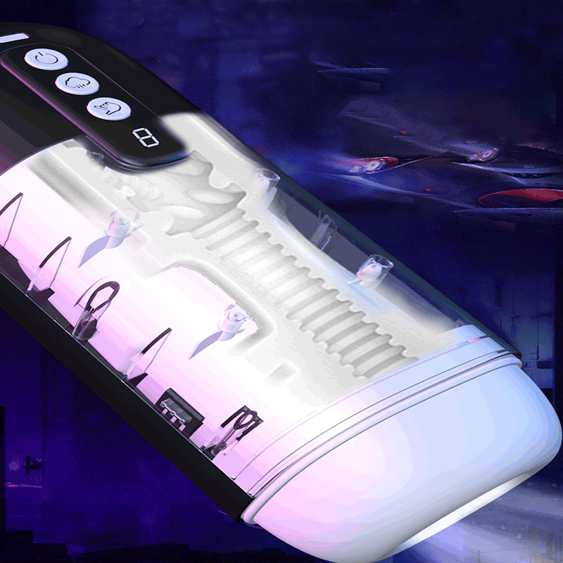 جهاز رائع للاستخدام الرجالي: شفط، اهتزاز، مؤثرات صوتية، نمط إدخال، كوب استمناء مثير مصبوب