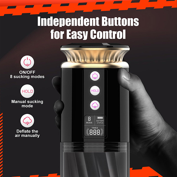 جهاز تعزيز القدرة الجنسية للرجال مضخة القضيب الكهربائية الذكية ذات الشاشة الرقمية