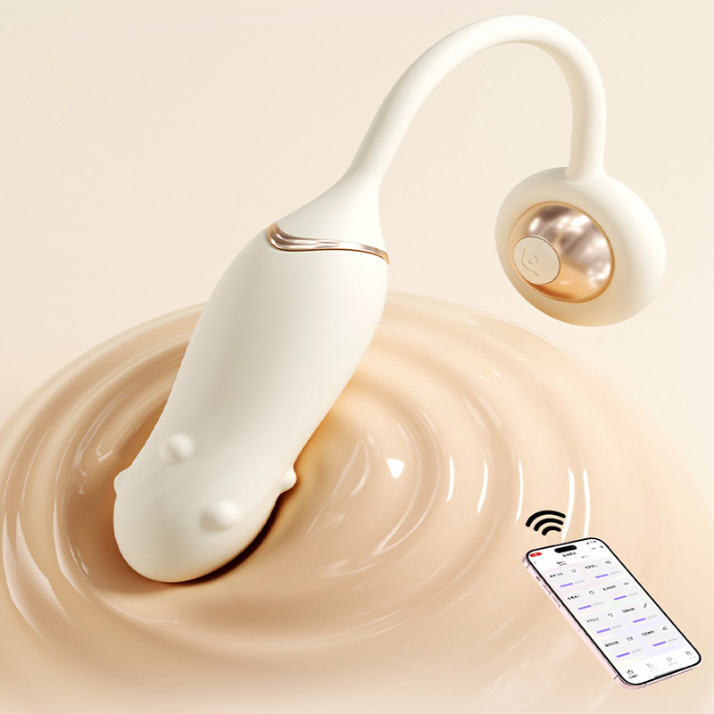 مدلك بيضاوي باللون البيج مع محفز البظر للنساء - لعبة للبالغين