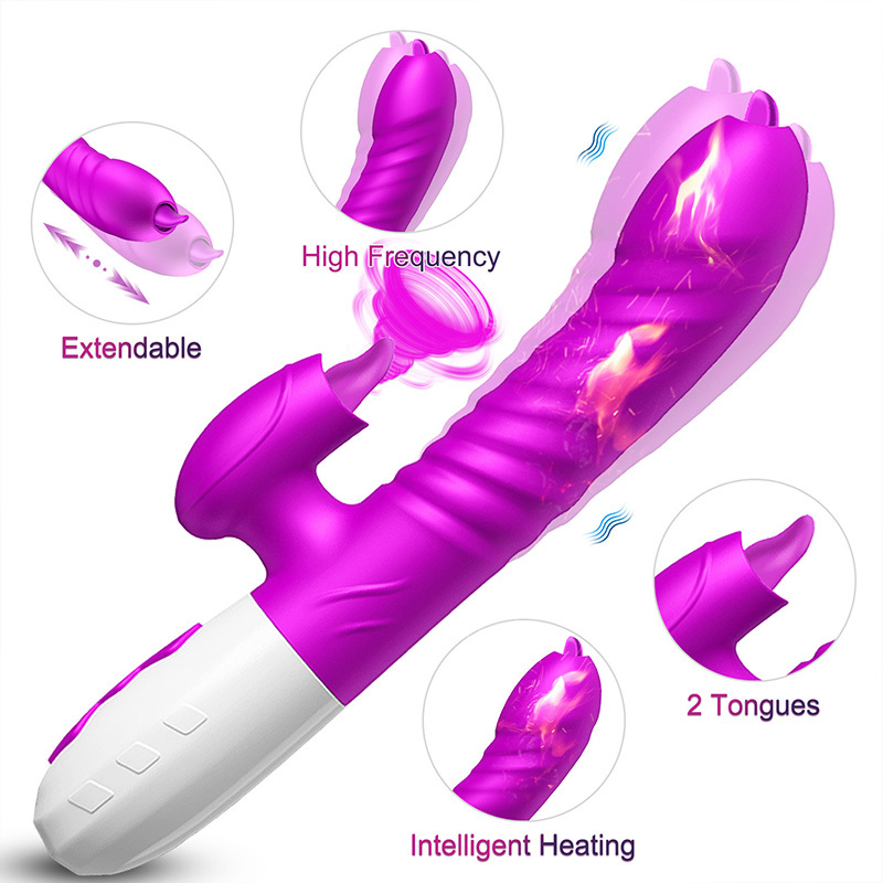 هزاز كهربائي نسائي قابل للإدخال، عصا المتعة، مستمني حسي مع وظيفة التمديد التلقائي