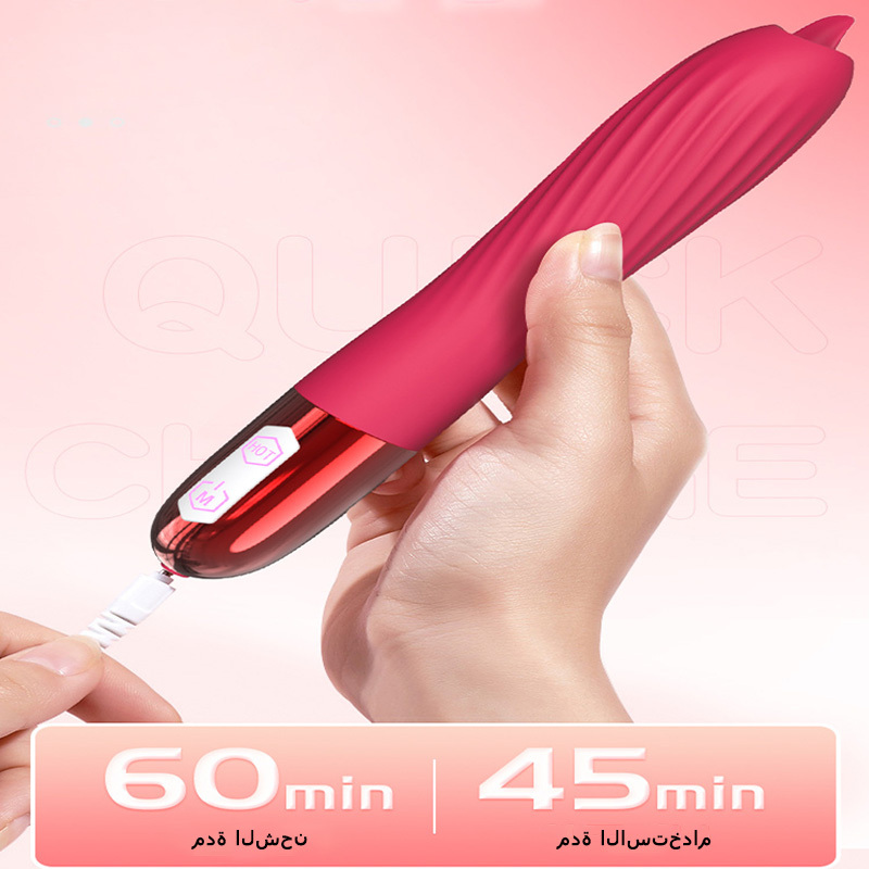 جهاز كهربائي للاستمناء الأنثوي مزود بوظيفة تدليك تلسكوبي اهتزازي لعبة متخصصة لتحفيز اللسان للبالغين