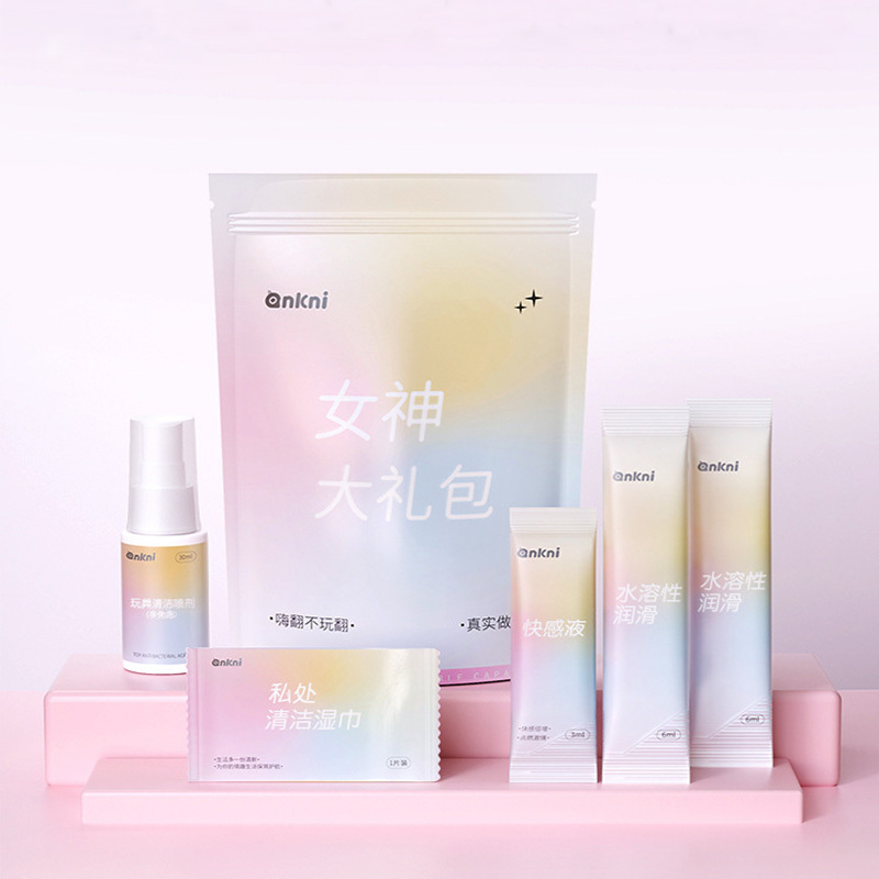 مجموعة هدايا أنكوني ديلوكس بخاخ*1 مزلق*2 مُحسّن للمتعة*1 مناديل*1 منتجات جديدة للبالغين