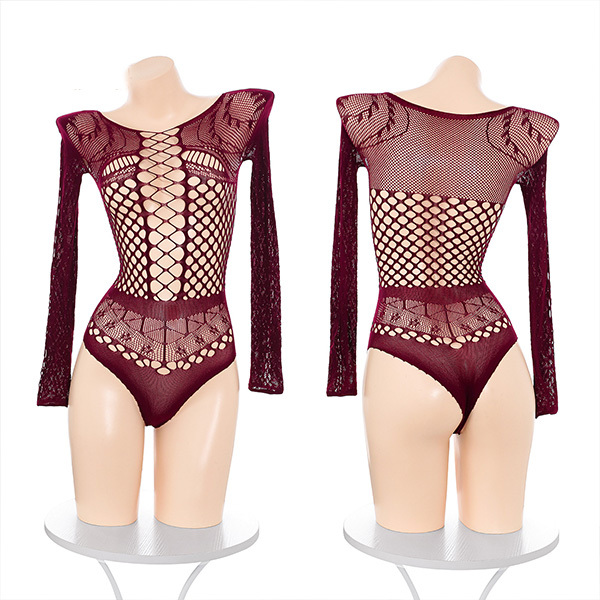 طقم بوديستوكينغ برباطات قابلة للفك مع خط رقبة عميق شفاف وأرجل شفافة