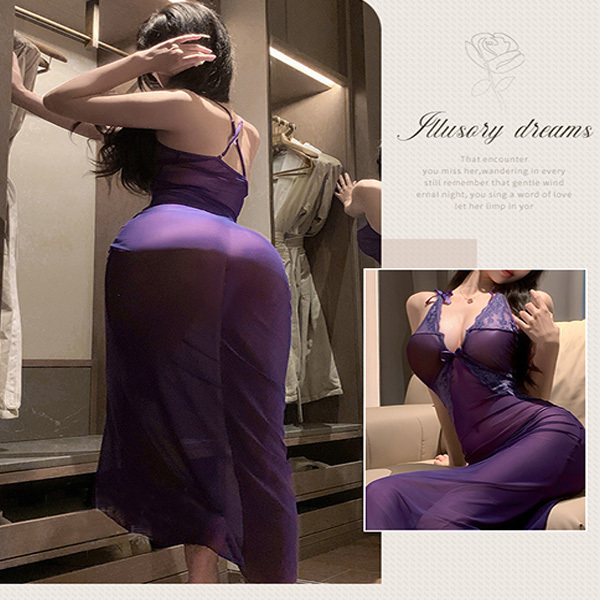 فستان شفاف من الدانتيل والتول لانجري رغبة حسية خالصة فستان نوم مغري شفاف يكشف عن الصدر