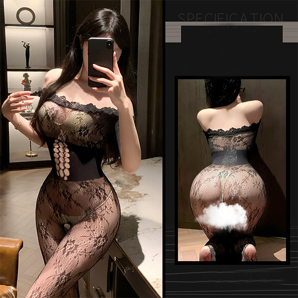 بذلة جسدية بكتف واحد وفتحة بين الساقين ومزودة بفتحة سفلية بذلة ملابس داخلية مثيرة تصميم شفاف