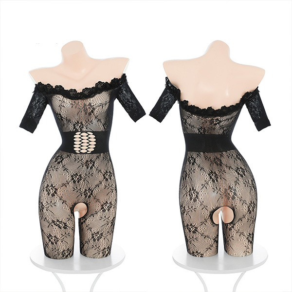 بذلة جسدية بكتف واحد وفتحة بين الساقين ومزودة بفتحة سفلية بذلة ملابس داخلية مثيرة تصميم شفاف