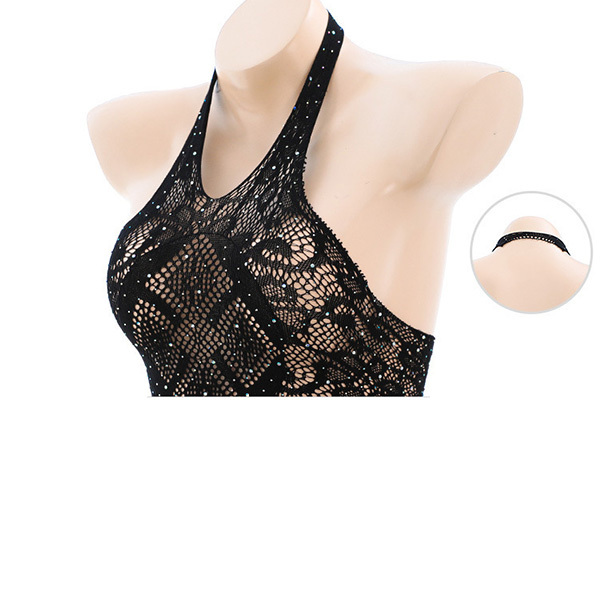 ملابس داخلية مثيرة من الجاكار المطرزة بالماس المتلألئ زي موحد للبالغين