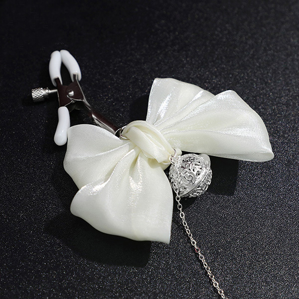 مشابك حلمة قابلة للتعديل مع شريط لامع إكسسوارات ملابس داخلية زخرفة سلسلة فضية رائعة