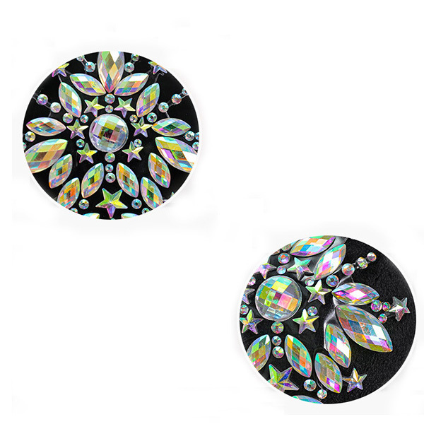 مجموعة إكسسوارات ملابس داخلية مزينة بأغطية حلمات لامعة تشبه الماس بألوان مبهرة