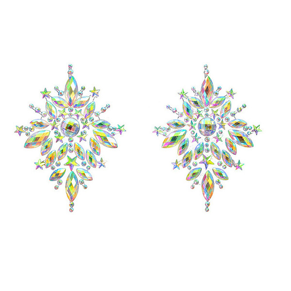 مجموعة إكسسوارات ملابس داخلية مزينة بأغطية حلمات لامعة تشبه الماس بألوان مبهرة