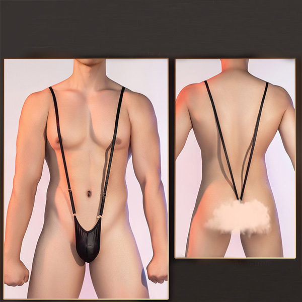 ملابس داخلية رجالية برقبة على شكل V وبدون حمالات وبدون ظهر وبنطال داخلي مريح ومغري