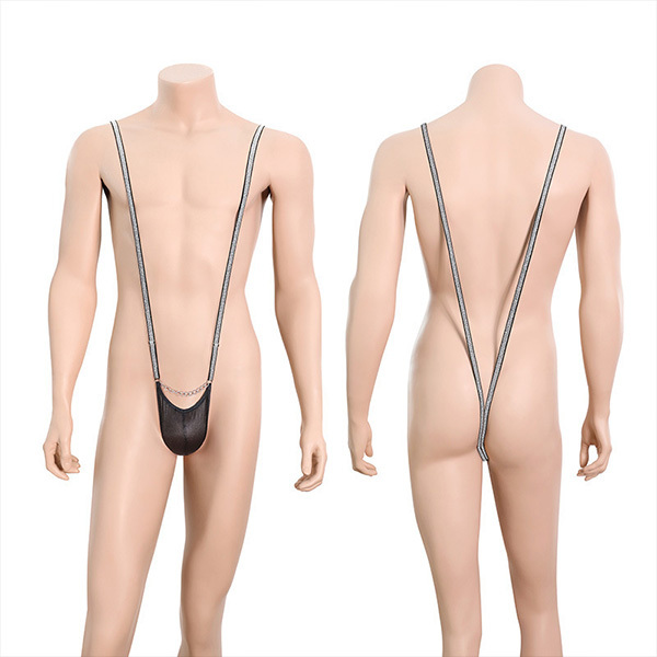 ملابس داخلية رجالية برقبة على شكل V وبدون حمالات وبدون ظهر وبنطال داخلي مريح ومغري