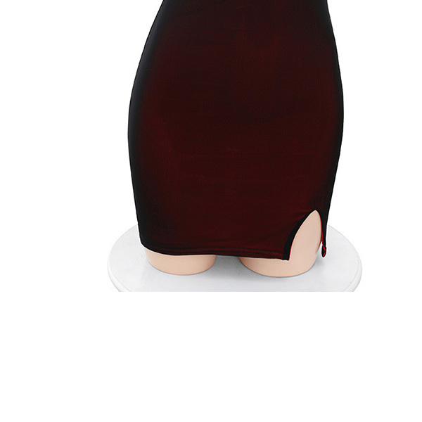 فستان مثير بفتحة أمامية ورقبة حبال ملابس داخلية بوستير مع بودي سوت يكشف الصدر