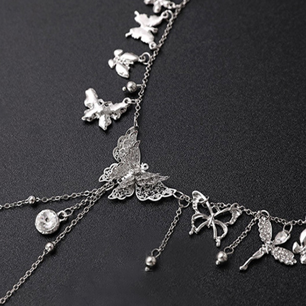 قلادة SM مع مشابك حلمة قابلة للتعديل على شكل فراشة إكسسوارات ملابس داخلية لإثارة حسية