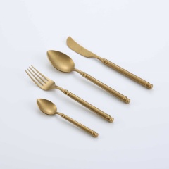 S/S304 18/10 Stainless Steel Cutlery Set，Hotel Flatware，Banquet Cutlery，Matte Gold Finish