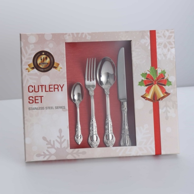 Gifts ,S/S304 18/10 Stainless Steel  24 Piece (Boxed Set),Stainless Steel / Boxed / 6 Person Place Setting
