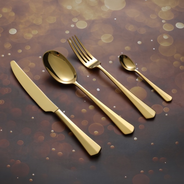 Stainless Steel Cutlery Set，Hotel Flatware，Banquet Cutlery,GOLD