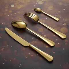 Stainless Steel Cutlery Set，Hotel Flatware，Banquet Cutlery,GOLD