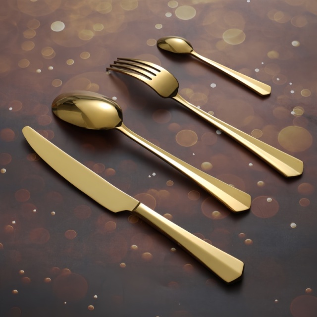 Stainless Steel Cutlery Set，Hotel Flatware，Banquet Cutlery,GOLD