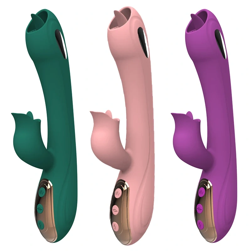 Powerful Double Motors 10 Modes Electric Shock Tongue Licking Vibrator Sex Toys Women