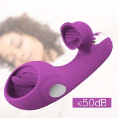 Powerful Double Motors 10 Modes Electric Shock Tongue Licking Vibrator Sex Toys Women