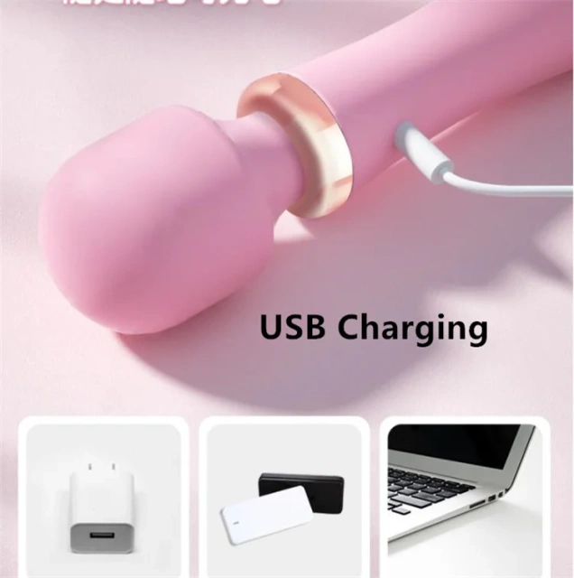 Female Adult Sex Product Double-Headed AV Vibrator Charging Vibration Masturbation Device