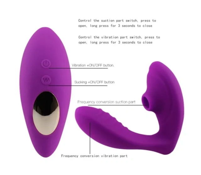 Clitoral Sucking Vibrator with Clitoris and G-Spot Stimulation Wearable Dildos Couple Sex Vibrators with 10 Suction Vibration
