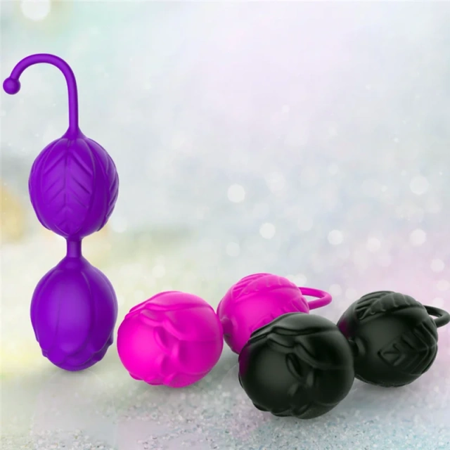 Rose Silicone Kegel Balls for Pelvic Floor Exercise Sex Toy