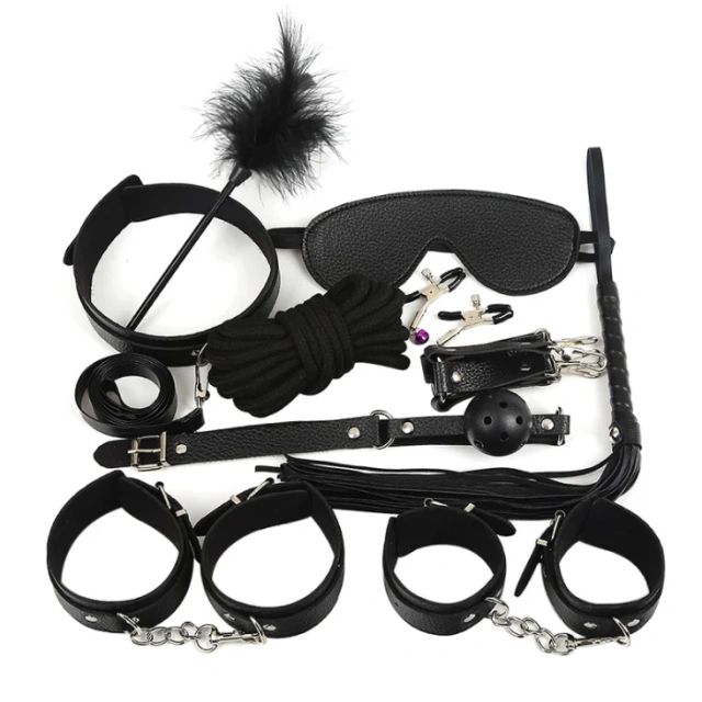 Adult Toys 10 Pcs SM Bondage Product Sex Bondage Set Bed Bondage Restraint Adult Game Belt Sex Handcuff Erotic Couples Games