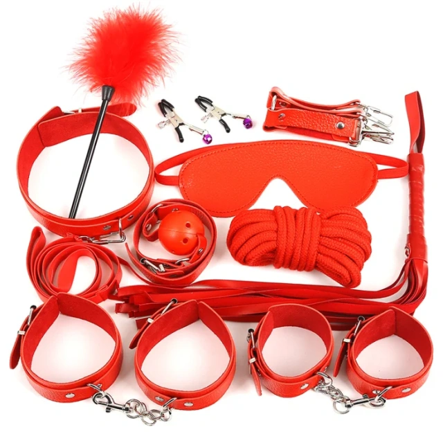 Adult Toys 10 Pcs SM Bondage Product Sex Bondage Set Bed Bondage Restraint Adult Game Belt Sex Handcuff Erotic Couples Games