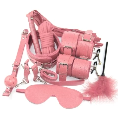 New Leather 10 Pc Bondage Under Bed Kit 4 Colors Bondage Set Restraint Adult Game Belt Plush for Adult Sex Toy for Women Men