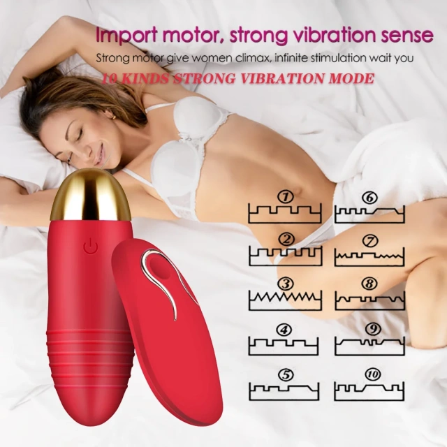 10 Frequency Remote Control USB Rechargeable Wireless Vibrating Egg Vibrator Female Masturbators Vibrator