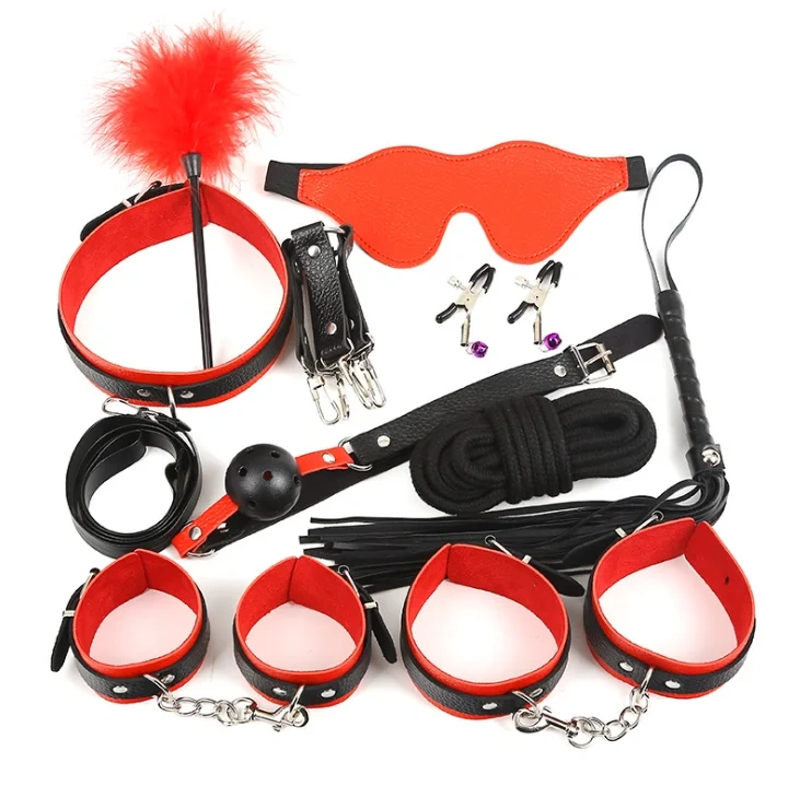 Adult Toys 10 Pcs SM Bondage Product Sex Bondage Set Bed Bondage Restraint Adult Game Belt Sex Handcuff Erotic Couples Games