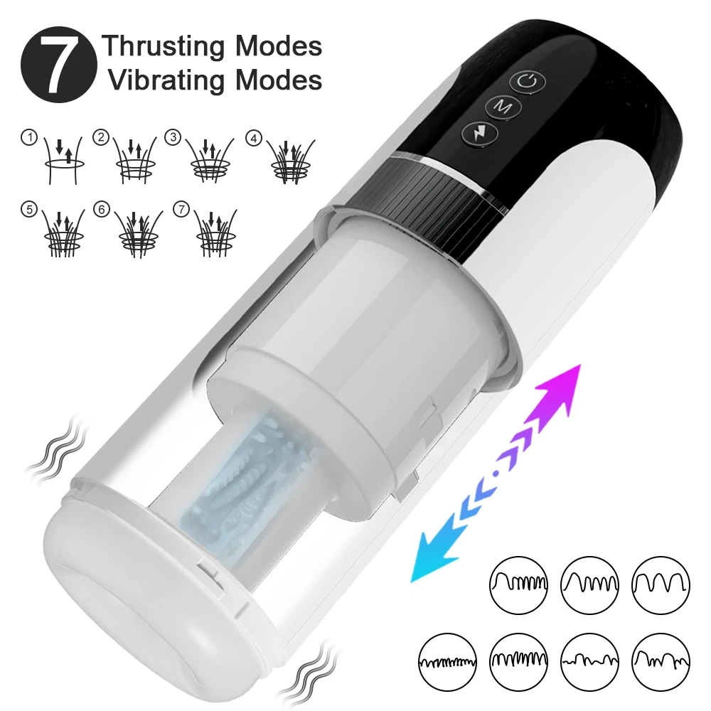 Male Masturbation Cup Penis Vibration Vagina Massage Pussy Sucking Thrusting Male Masturbator Sexmachine Sex Toys Adult for Men