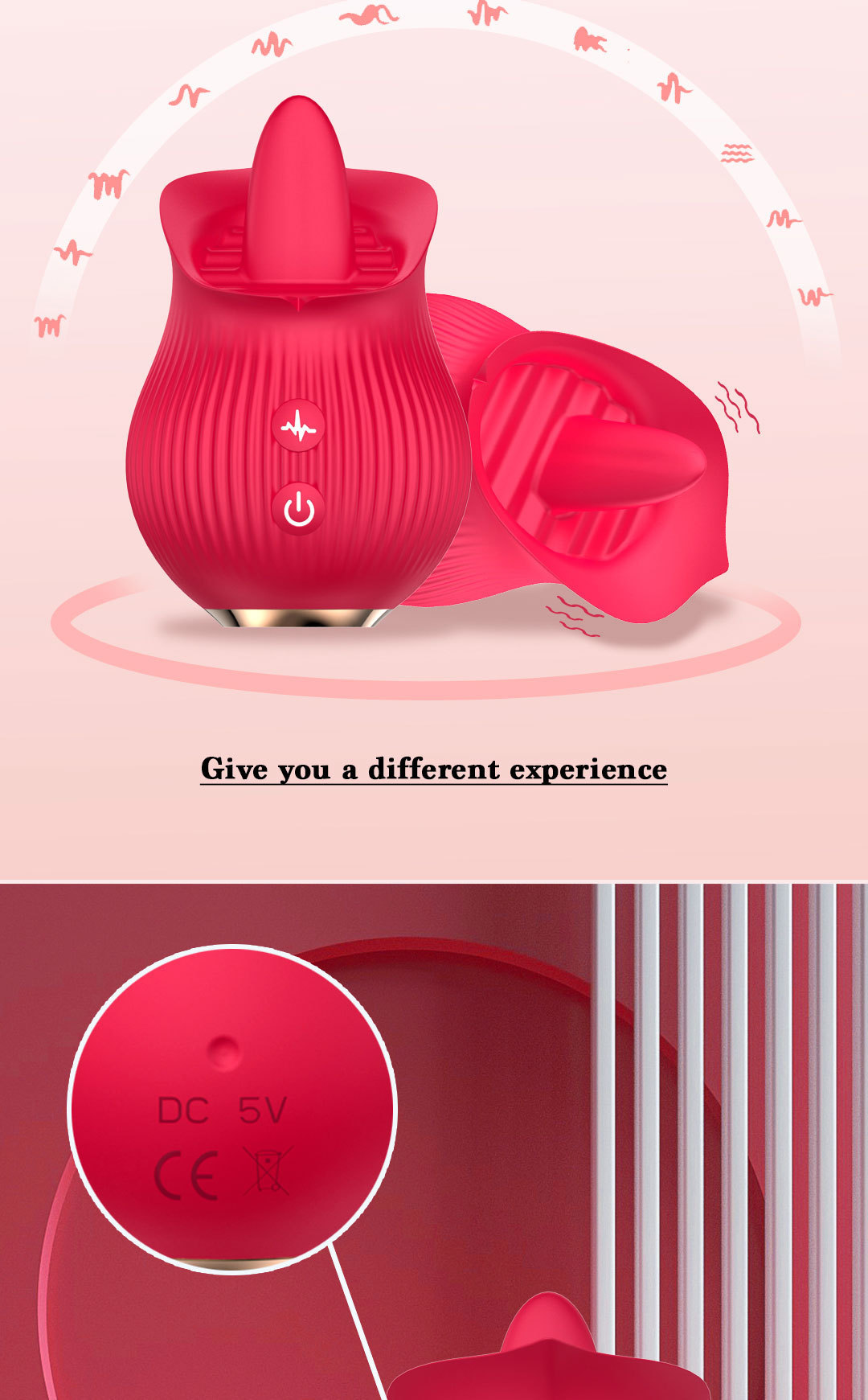 Mousse Rose Tongue Licking Sucking Vibrator