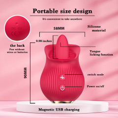 Mousse Rose Tongue Licking Sucking Vibrator