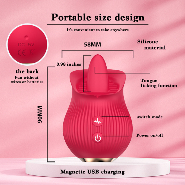 Mousse Rose Tongue Licking Sucking Vibrator